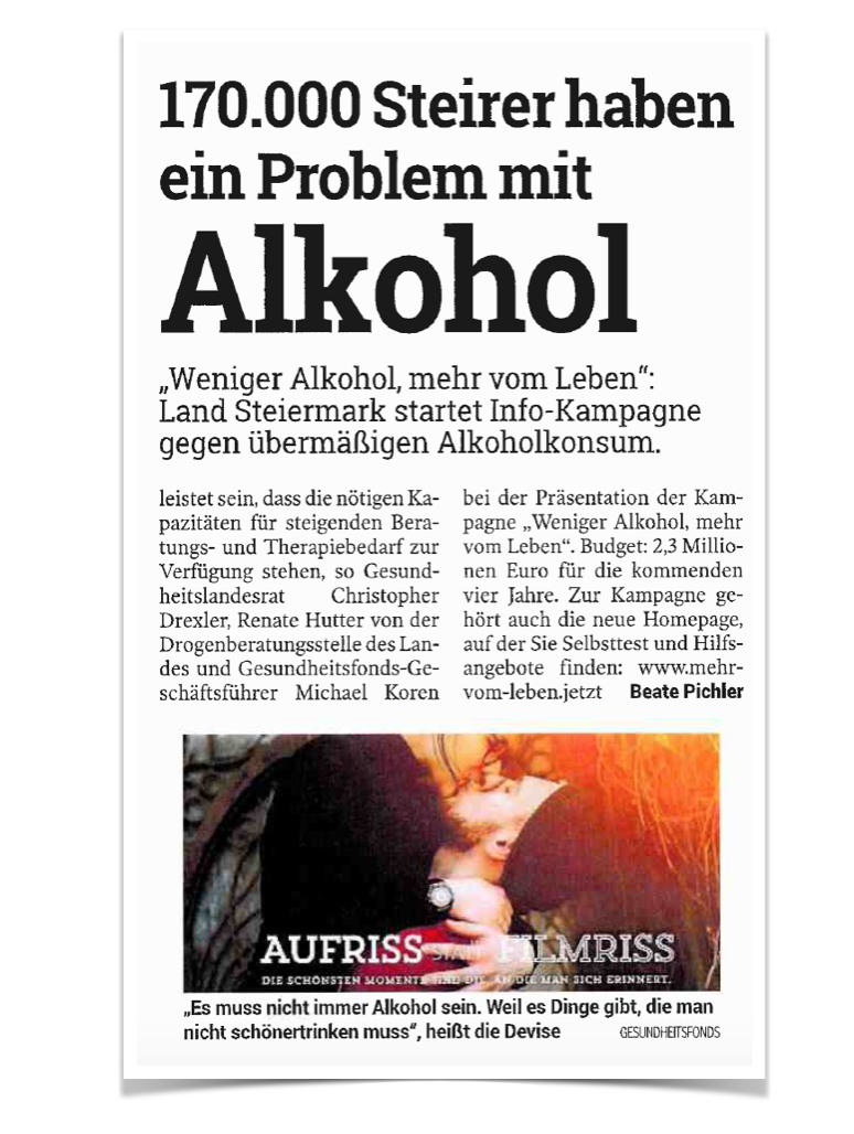 Screenshot des Zeitungsartikels