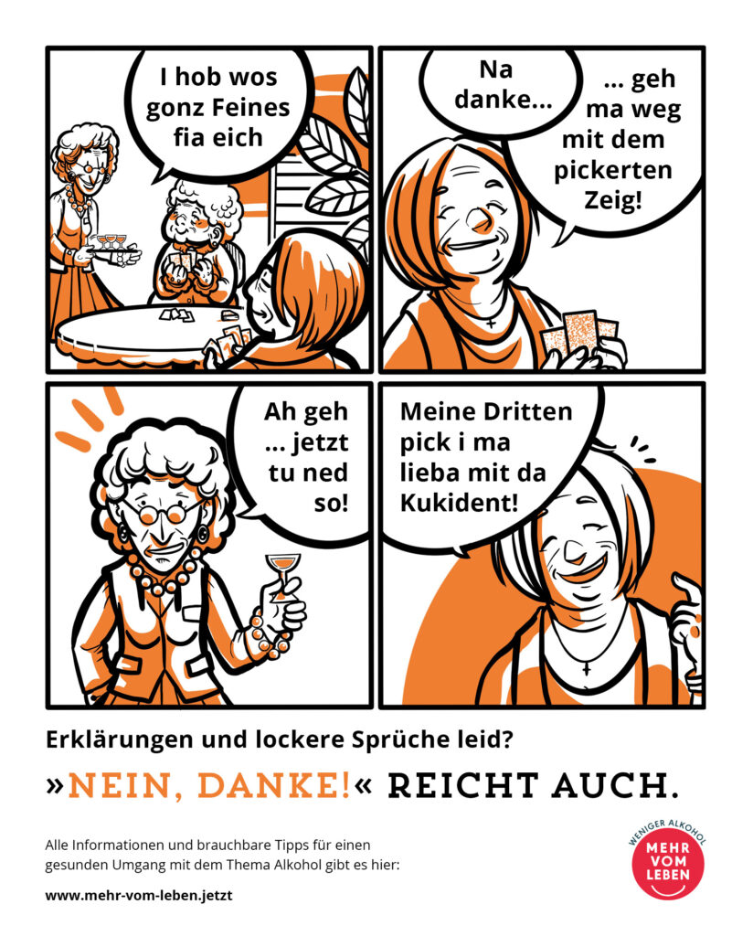 Eine Bildergeschichte zum Thema Alkohol in Form eines Comics. 