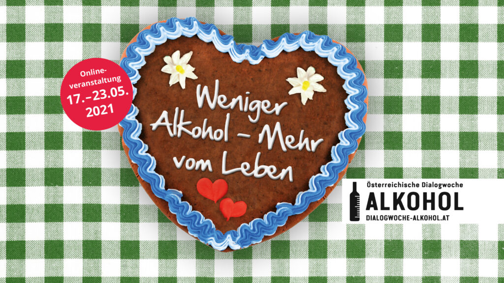 Lebkuchenherz mit der Aufschrift "Weniger Alkohol - Mehr vom Leben"