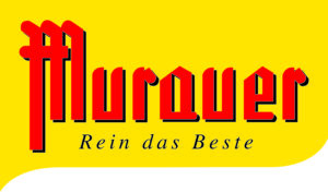 Logo von der Brauerei Murauer mit dem Werbespruch "Rein das Beste"