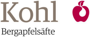Logo des Getränkeherstellers "Kohl - Bergapfelsäfte" aus Südtirol mit einem roten Apfel